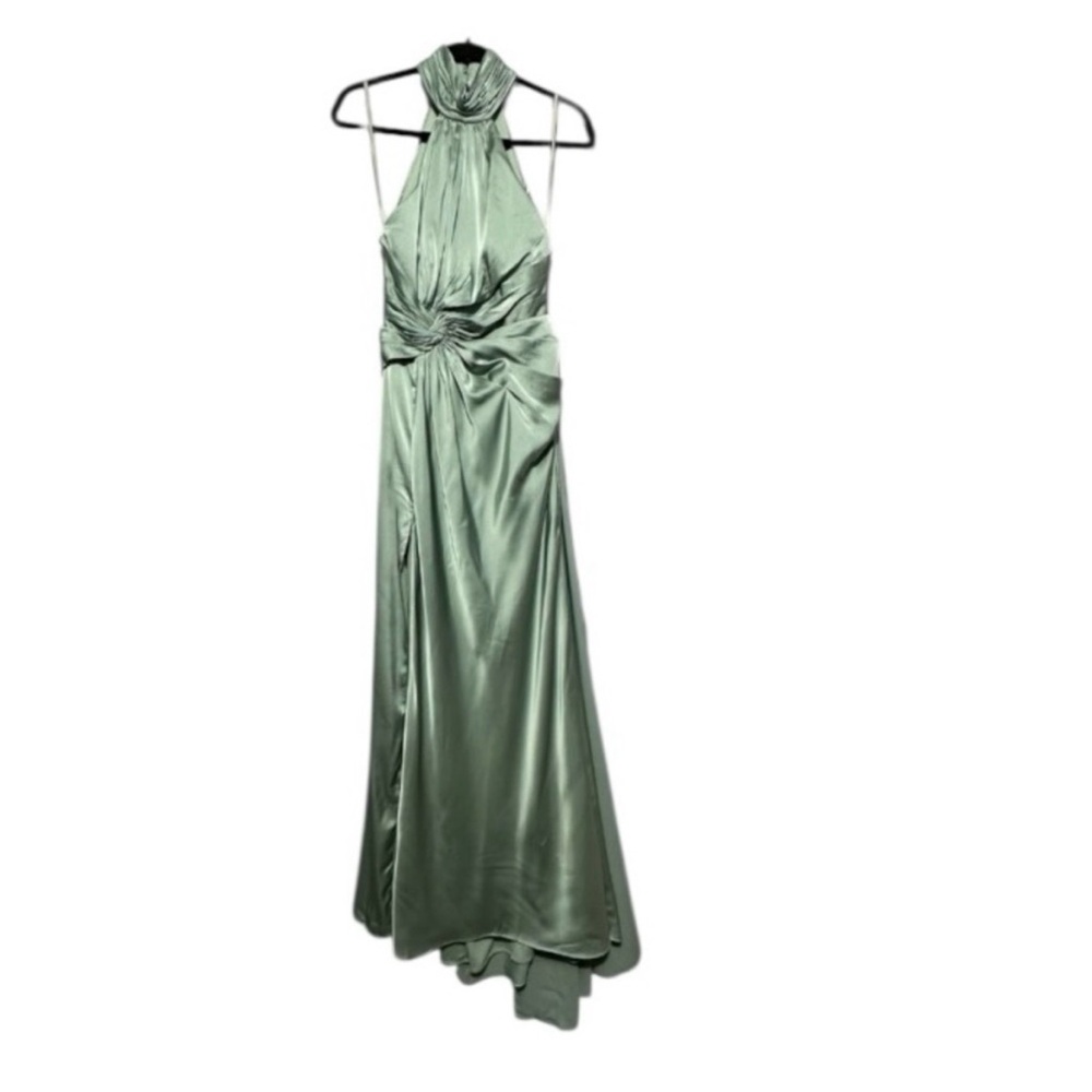 Anthropologie IEENA for Mac Duggal Chic Sage Halter Maxi Dress - Picture 8 of 12